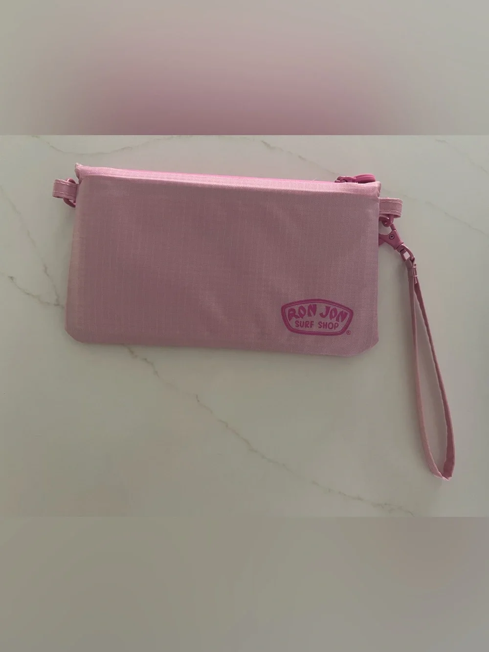 Ron Jon Surf Shop Pink Zip Wristlet Pouch with Detachable Strap